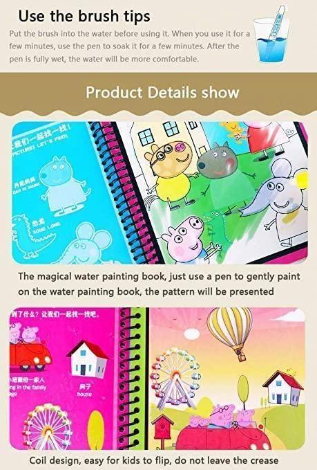 Reusable Magic Water Quick Dry Book  (Multi Color, 4 Books)
