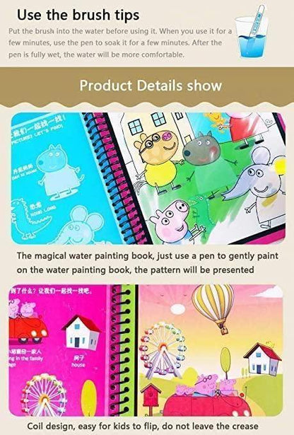 Reusable Magic Water Quick Dry Book  (Multi Color, 4 Books)